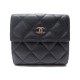 PORTEFEUILLE CHANEL TIMELESS LOGO CC PORTE MONNAIE CARTES CUIR NOIR WALLET 650€