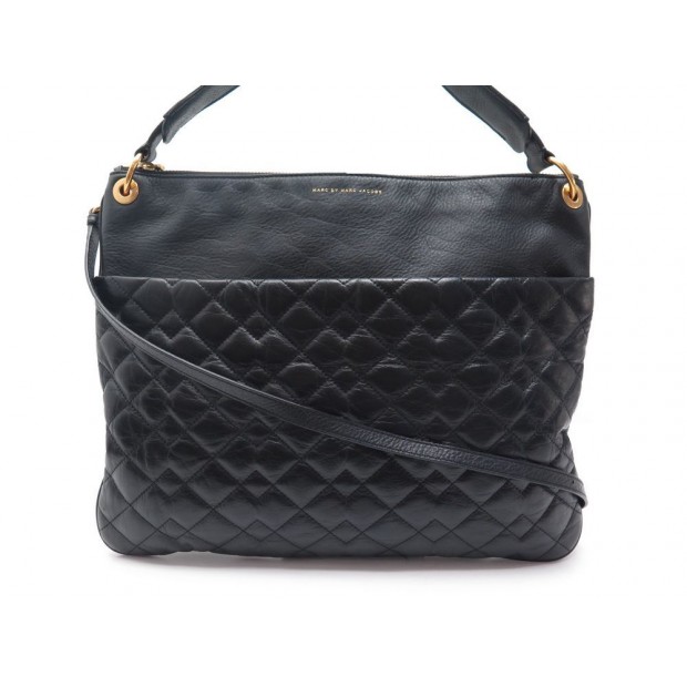 SAC A MAIN MARC BY MARC JACOBS TREAD LIGHTLY M0006241 CUIR NOIR MATELASSE 540€