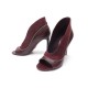 NEUF CHAUSSURES LOUIS VUITTON SANDALES PERFECTO 38.5 EN DAIM CUIR BORDEAUX 720€