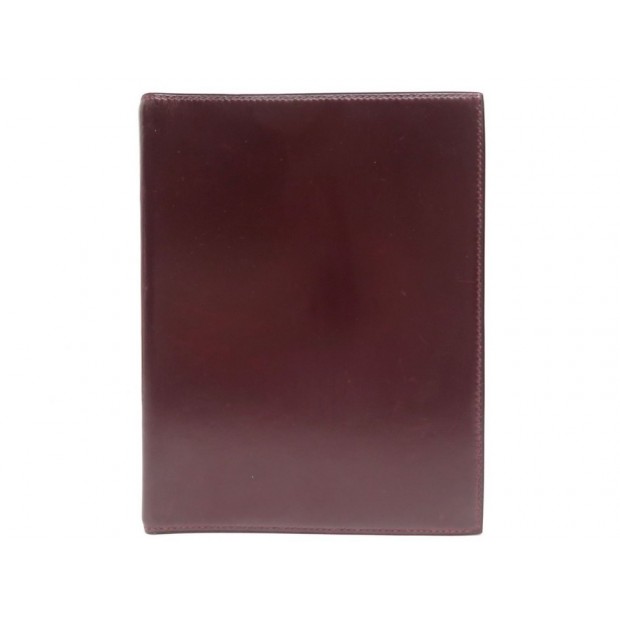 VINTAGE COUVERTURE AGENDA HERMES EN CUIR BOX BORDEAUX BURGUNDY DIARY COVER