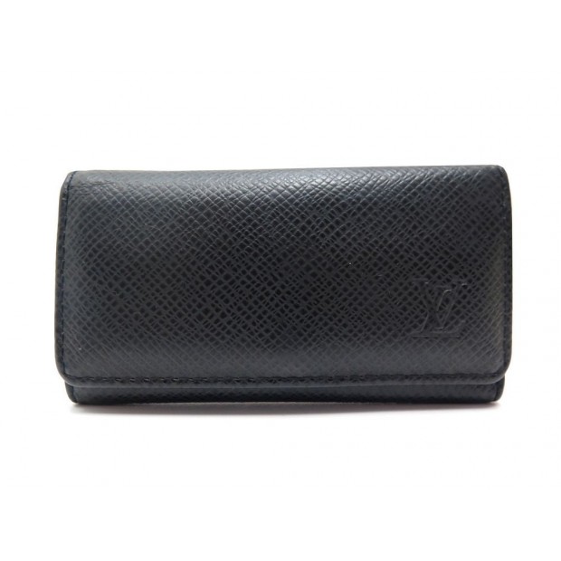 PORTE-CLES LOUIS VUITTON MULTICLES 4 M63822 CUIR TAIGA NOIR BOITE KEY CHAIN 185