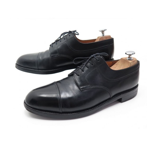 CHAUSSURES JM WESTON DERBY 765 CUIR NOIR 9.5C 43.5 BOUT DROIT BLACK SHOES 570