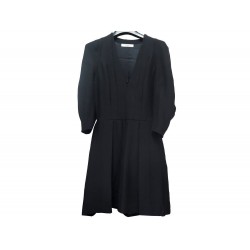 NEUF ROBE PRADA 38 IT 34 FR S EN VISCOSE ET SOIE NOIR NEW BLACK SILK DRESS 1500€