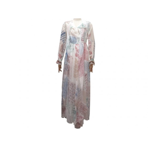 NEUF ROBE CHLOE 18SRO80 TAILLE 34 S EN MOUSSELINE DE SOIE BLANC SILK DRESS 2990€