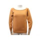 NEUF PULL HERMES EPAULES DENUDEES H522620D82P38 TAILLE 38 M SOIE ORANGE 980€