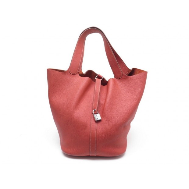 SAC A MAIN HERMES PICOTIN LOCK GM EN CUIR TAURILLON CLEMENCE ROUGE PURSE 3100€