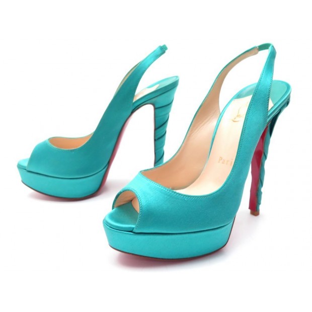 NEUF CHAUSSURES CHRISTIAN LOUBOUTIN 36 PLISSETA SATIN 