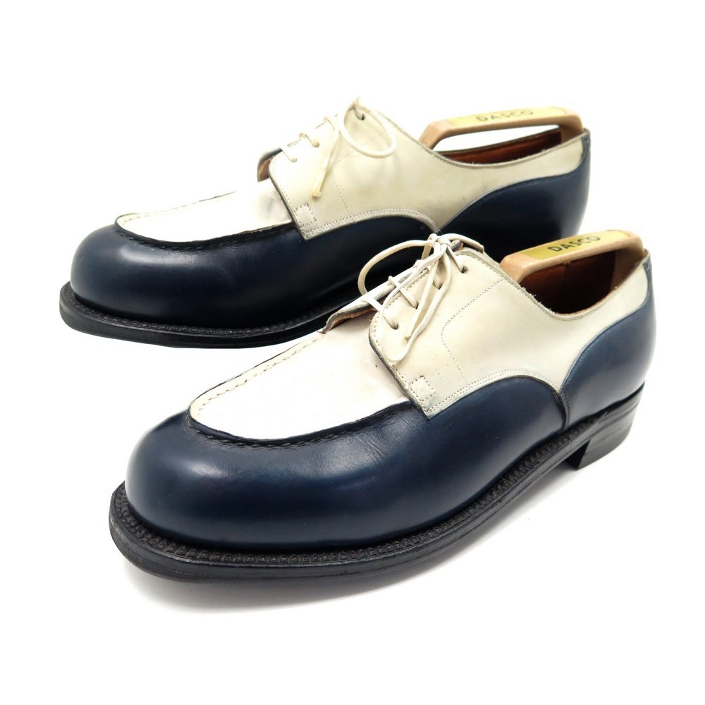 Derby Golf homme en cuir lisse bleu – J.M. Weston