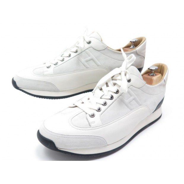 NEUF CHAUSSURES HERMES GOAL SNEAKERS H131217ZH90440 BASKETS 44 CUIR + BOITE 940€