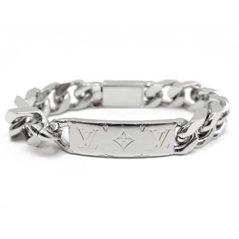 Louis Vuitton Mens Bracelets, Silver, L (Stock Confirmation Required)