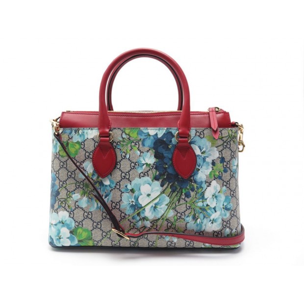 SAC A MAIN GUCCI GG SUPREME BLOOMS 409534 TOILE MONOGRAMME CUIR ROUGE BAG 1490€