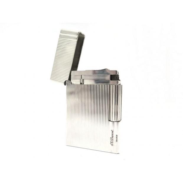 BRIQUET ST DUPONT LIGNE 2 STRIE EN PLAQUE ARGENT + BOITE SILVER LIGHTER 750€