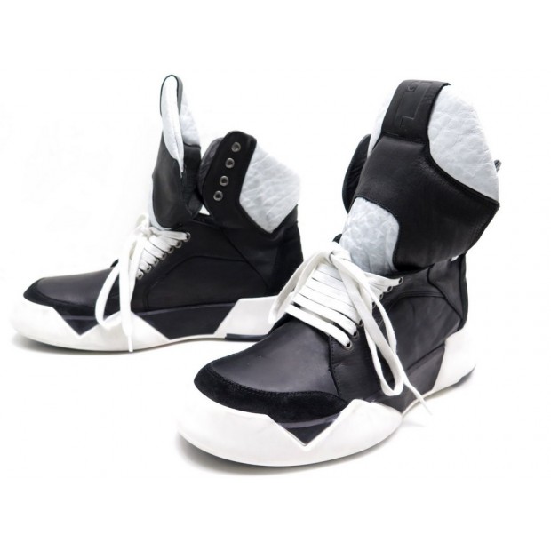 CHAUSSURES CINZA ARAIA 44 BASKETS EN CUIR NOIR BLACK LEATHER SHOES SNEAKERS 470€