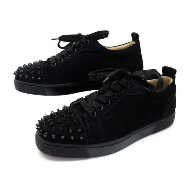 NEUF CHAUSSURES CHRISTIAN LOUBOUTIN LOUIS JUNIOR SPIKE 36.5 DAIM SNEAKERS 645€