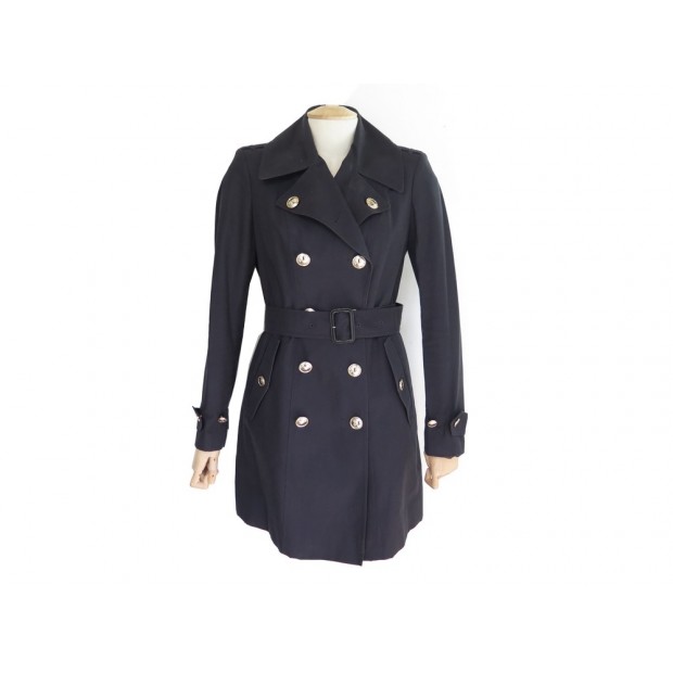 IMPERMEABLE A CEINTURE BURBERRY T 38 M TRENCH COTON BLEU HOUSSE RAINCOAT 1750€