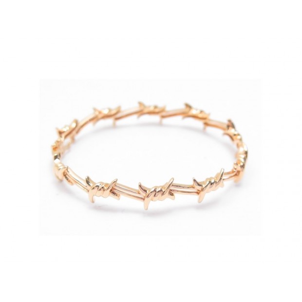 NEUF BRACELET DJLUA JONC BARBELES OR JAUNE 18CT 18.5GR YELLOW GOLD JEWEL 4595