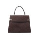 NEUF SAC A MAIN L DE LANCEL A06220 EN CUIR AUTRUCHE MOKA HAND BAG PURSE 4450€