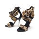 CHAUSSURES GIUSEPPE ZANOTTI SANDALES ESCARPINS SATIN NOIR BEIGE COURT SHOES 670