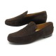 CHAUSSURES HERMES MOCASSINS EN DAIM MARRON 37.5 BROWN SUEDE LOAFERS SHOES 670€