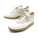 NEUF CHAUSSURES HERMES QUICK H BASKETS 40 TOILE BEIGE CUIR + BOITE SNEAKERS 650€