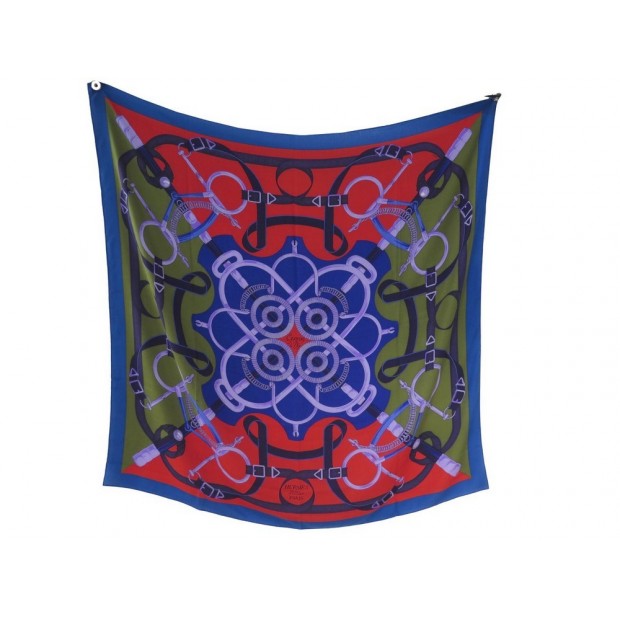 NEUF FOULARD CHALE HERMES EPERON D'OR CARRE EN CACHEMIRE & SOIE SCARF SHAWL 945