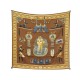 FOULARD HERMES TUTANKHAMUN RYBALTCHENKO EN SOIE MARRON CARRE SILK SCARF 370€