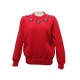 PULL GIVENCHY EN COTON ROUGE PATCHS ETOILES AU COL GRISES RED SWEAT STARS 590