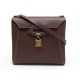 SAC A MAIN KARL LAGERFELD CUIR MARRON & METAL DORE 26CM BROWN LEATHER HAND BAG