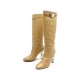 CHAUSSURES HERMES EMPIRE BOTTES A TALONS 39.5 EN CUIR CAMEL + BOITE BOOTS 1750€