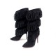 CHAUSSURES CHRISTIAN LOUBOUTIN BOTTES A FRANGE 37 EN DAIM NOIR SUEDE BOOTS 1045€