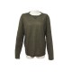 NEUF PULL COL RAS DE COU OVERSIZED EN TOILE DE LIN & SOIE KAKI LINEN SWEAT 730