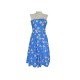 NEUF ROBE PAUL & JOE BUSTIER EN COTON BLEU MOTIFS FLEURIS T 38 M BLUE DRESS 295