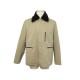 NEUF BLOUSON HERMES PARKA 3 POCHES 50 M VESTE BEIGE CUIR D'AGNEAU COL FOURRURE