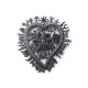 NEUF BROCHE CHRISTIAN LACROIX COEUR EN METAL NOIR +POCHON NEW HEART BLACK BROOCH