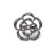 BAGUE CHANEL CAMELIA TAILLE 52 EN METAL GRIS GREY CAMELLIA FLOWER RING 590€