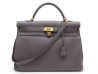 sac a main hermes kelly 40 retourne cuir clemence gris