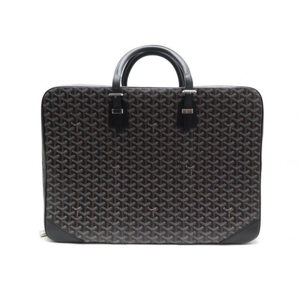 NEUF VALISE GOYARD MAJORDOME 50 CM EN TOILE & CUIR NOIR BLACK CANVAS SUITCASE