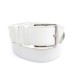 CEINTURE HERMES ETRIVIERE LARGE T90 EN CUIR TOGO BLANC BOUCLE ARGENTEE BELT 665