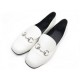 CHAUSSURES GUCCI MORS 370229 MOCASSINS 38 EN CUIR BLANC WHITE LEATHER SHOES 540€