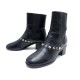 BOTTINES CHANEL G30161 CUIR NOIR SYMBOLES 