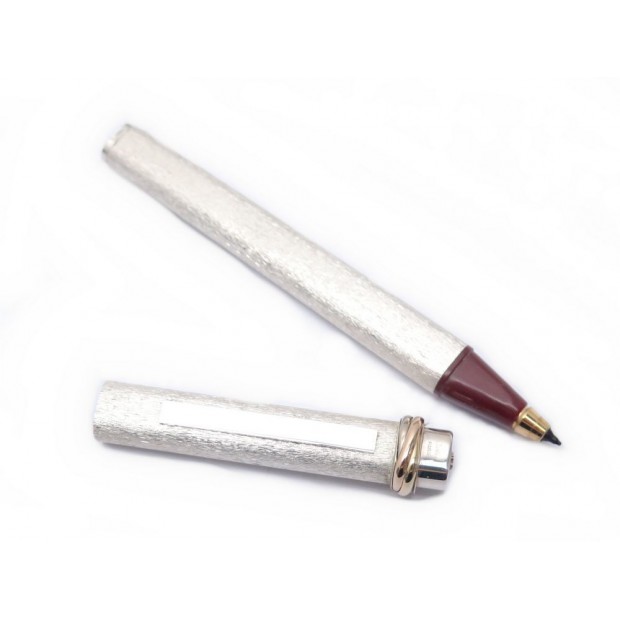 NEUF STYLO FEUTRE BILLE CARTIER TRINITY METAL ARGENTE + ECRIN BALLPOINT PEN 320€