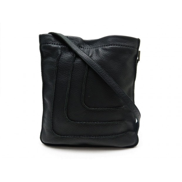 SAC A MAIN HERMES POCHETTE TOUDOU CUIR GRAINE SOUPLE NOIR BANDOULIERE BAG 1030€