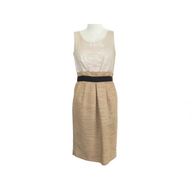 ROBE DOLCE & GABBANA SANS MANCHES SD0392 42 IT 38 FR EN COTON BEIGE DRESS 580€