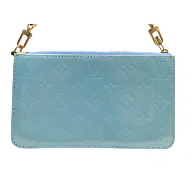 SAC A MAIN LOUIS VUITTON POCHETTE EN CUIR VERNIS MONOGRAM BLEU BLUE CLUTCH 560