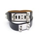 NEUF CEINTURE HERMES COLLIER DE CHIEN MEDOR T85 CUIR BOX NOIR & ARGENTE 1780