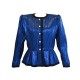 NEUF VESTE YVES SAINT LAURENT BLEU METALLISE T 40 M METALLIZED BLUE JACKET 1890