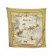 VINTAGE FOULARD HERMES L'HIVER P.LEDOUX CARRE 90 EN SOIE CAMEL SILK SCARF 370