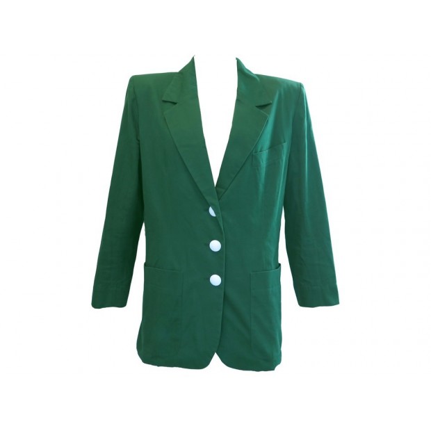 VESTE OVERSIZE YVES SAINT LAURENT EN COTON VERT SAPIN T 38 M GREEN JACKET 1890