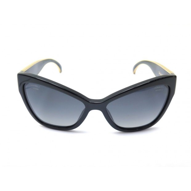 LUNETTES DE SOLEIL CHANEL 5271 EN PLASTIQUE NOIR + ETUI BLACK SUNGLASSES 580€