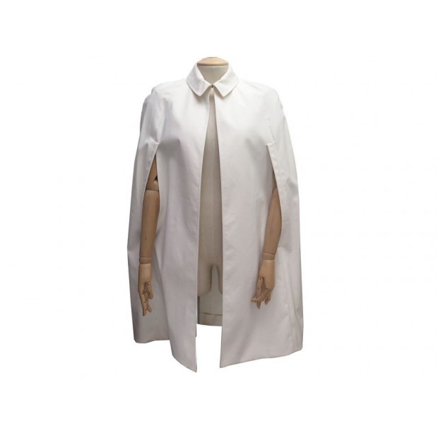 NEUF CAPE BURBERRY 3880762 T 36 EN COTON BLANC MANTEAU NEW MANTLE COAT 1200€